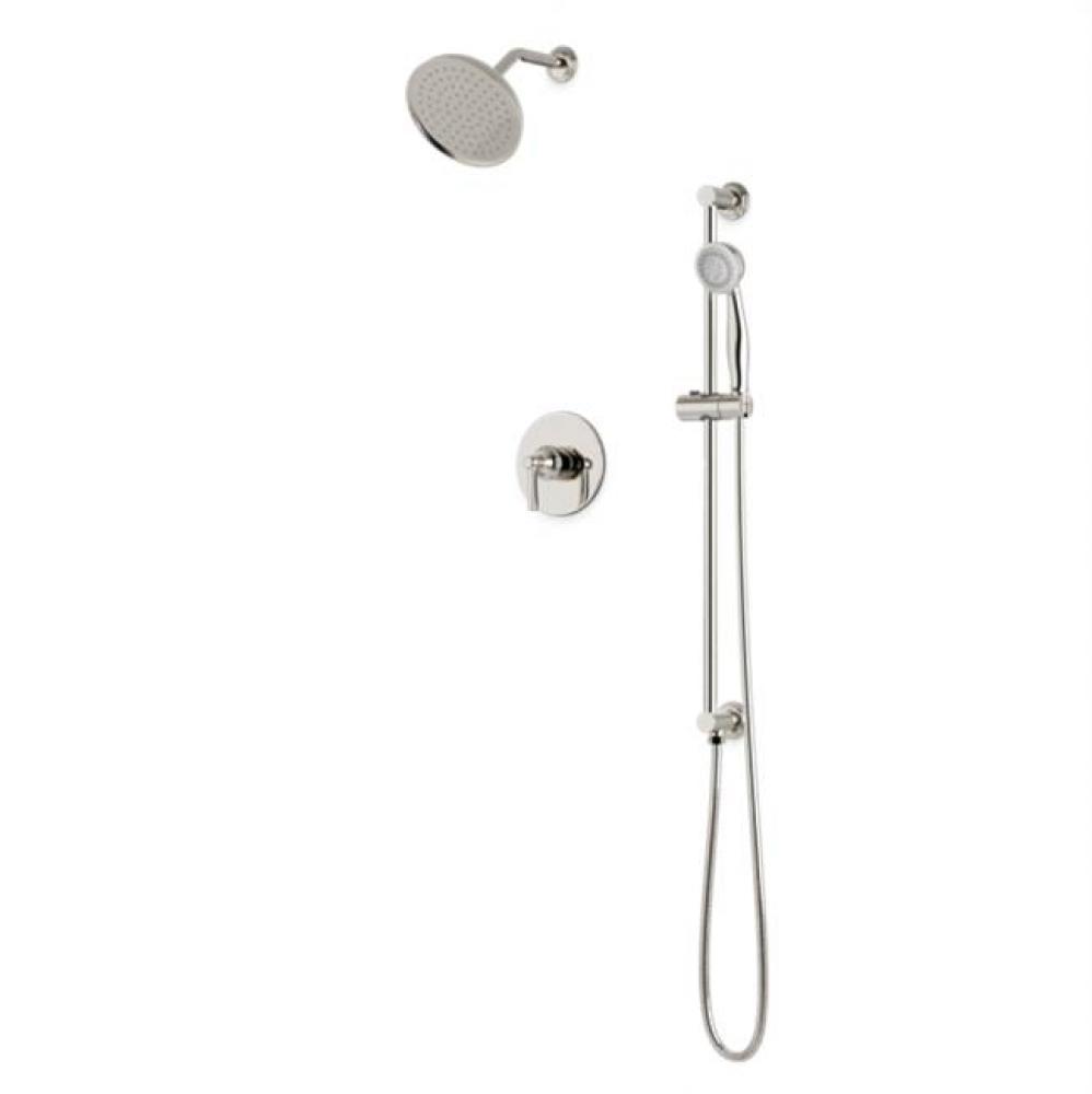Classic 2-Way Pressure Balance Shower Trim Kit with Hand Held Shower on Integrated Slide Bar Polis