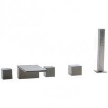 Artos F402-6BN - Milan 5-Hole Deck Mount Tub Filler SQU Brushed Nickel