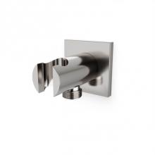 Artos F902-42SQBN - Shower Wall Outlet and Holder with Square Escutcheon Brushed Nickel