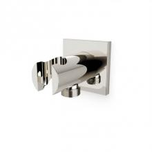 Artos F902-42SQPN - Shower Wall Outlet and Holder with Square Escutcheon Polished Nickel