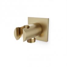 Artos F902-42SQSB - Shower Wall Outlet and Holder with Square Escutcheon Satin Brass