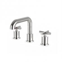 Artos FS314BN - Round 8'' Widespread Lavatory Faucet with Low Spout & Cross Handles Brushed Nickel