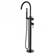 Artos FS510TKBK - Trova Round Floor Mount Tub Filler Trim Kit with Hand Held Shower Matte Black