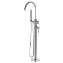 Artos FS510TKBN - Trova Round Floor Mount Tub Filler Trim Kit with Hand Held Shower Brushed Nickel