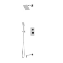 Artos TS073CH - Trova Square Thermostatic Shower Trim Kit with Hand Held Shower and Tub Filler Chrome