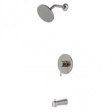 Artos TS152BN - Trova Round Pressure Balance Tub / Shower Trim Kit with Rain Head Brushed Nickel