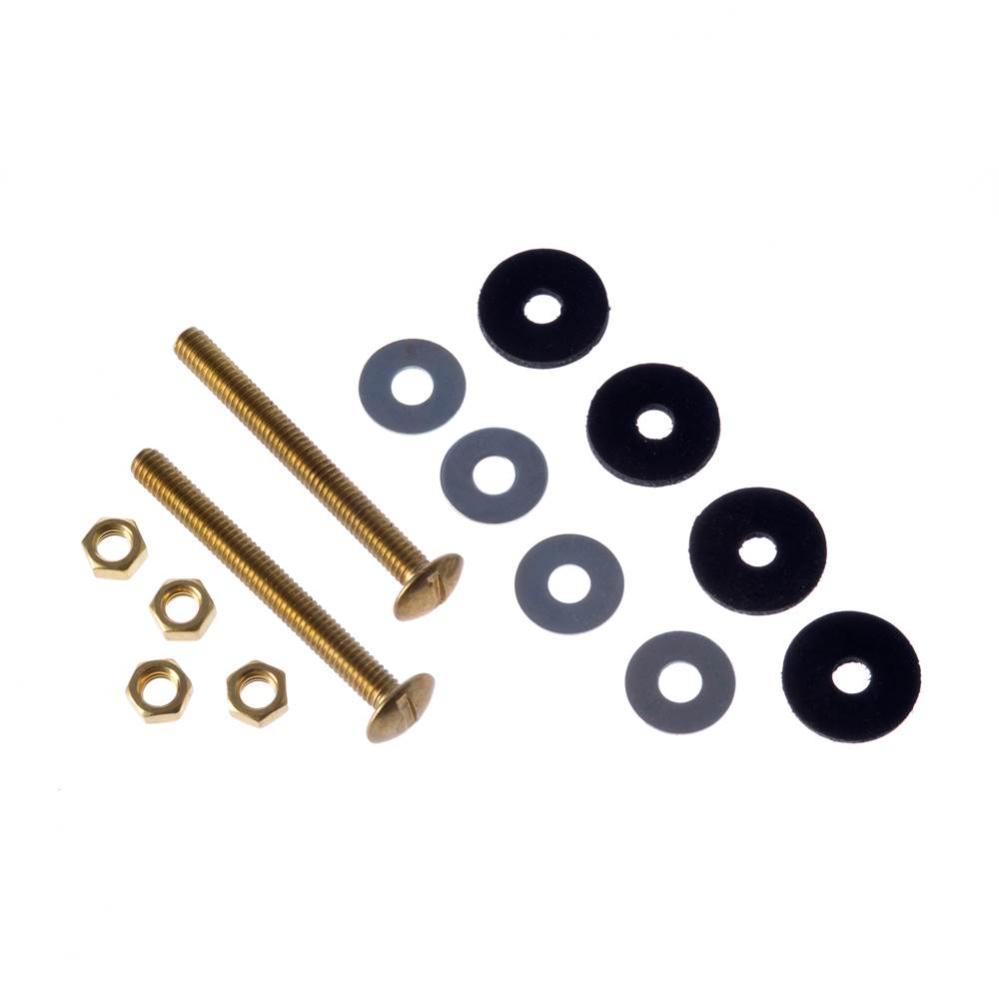 5/16'' x 3'' Tank-To-Bowl Bolt Kit With Hex Nuts-Brass