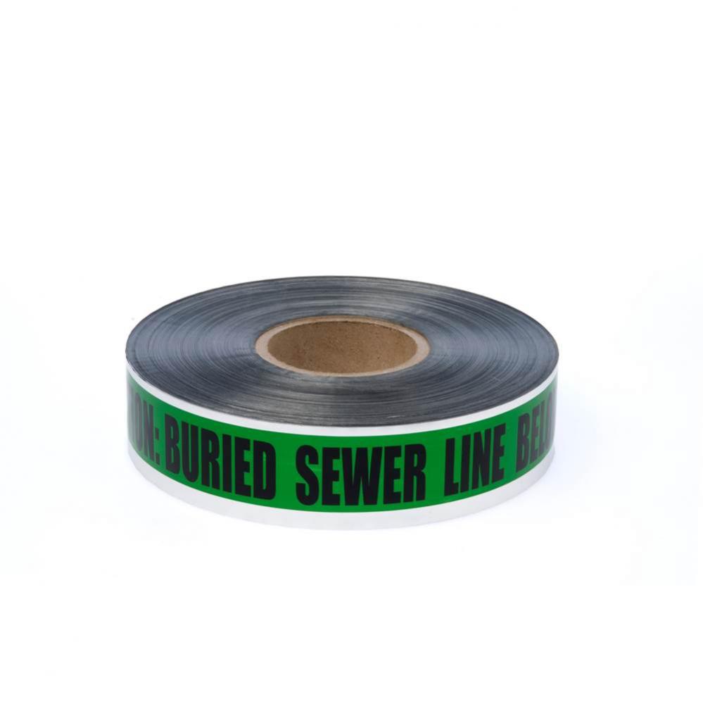 2'' x 1000'' Detectable Marking Tape - Green - Sewer Line