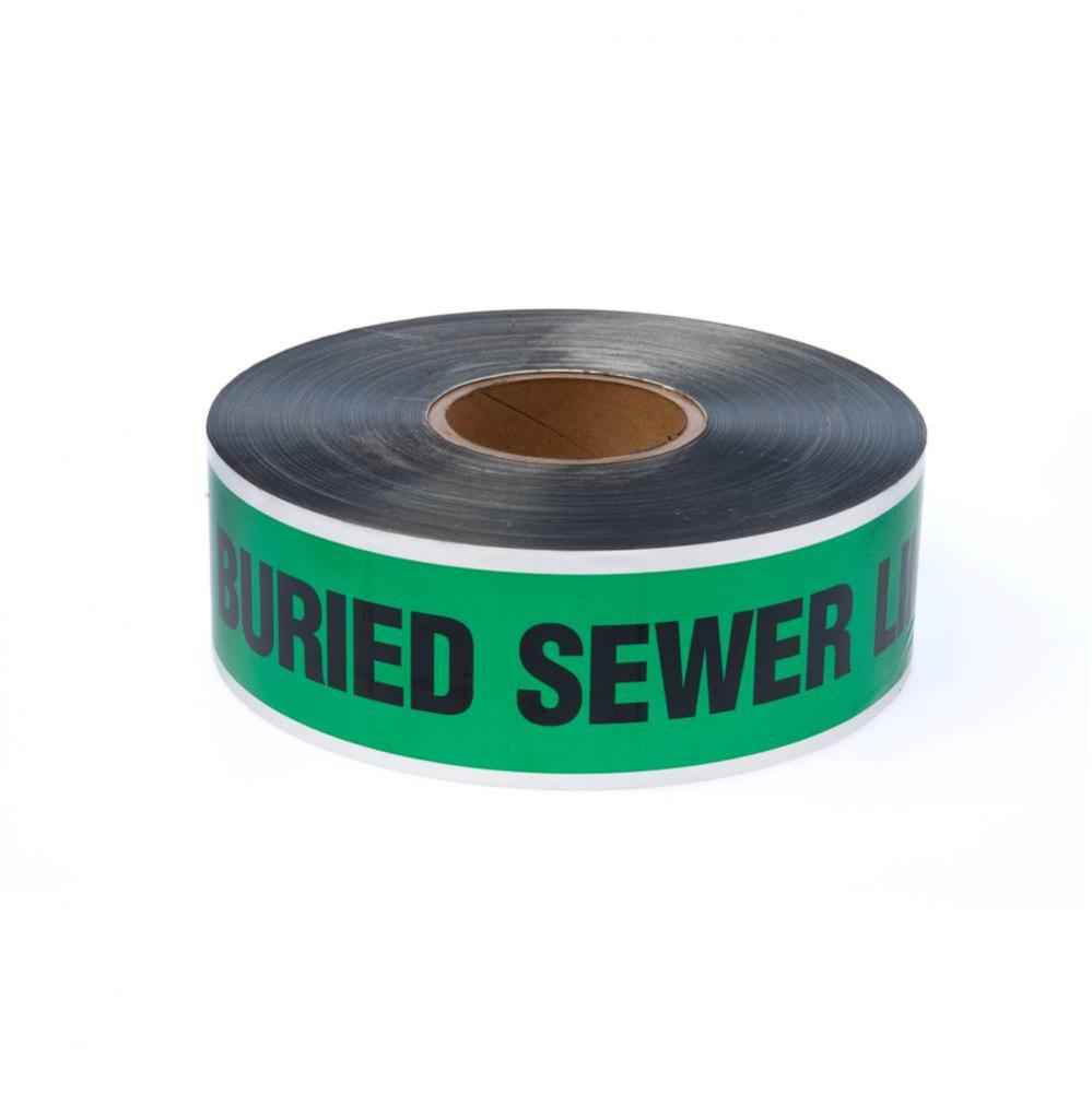 3'' x 1000'' Detectable Marking Tape - Green - Sewer Line