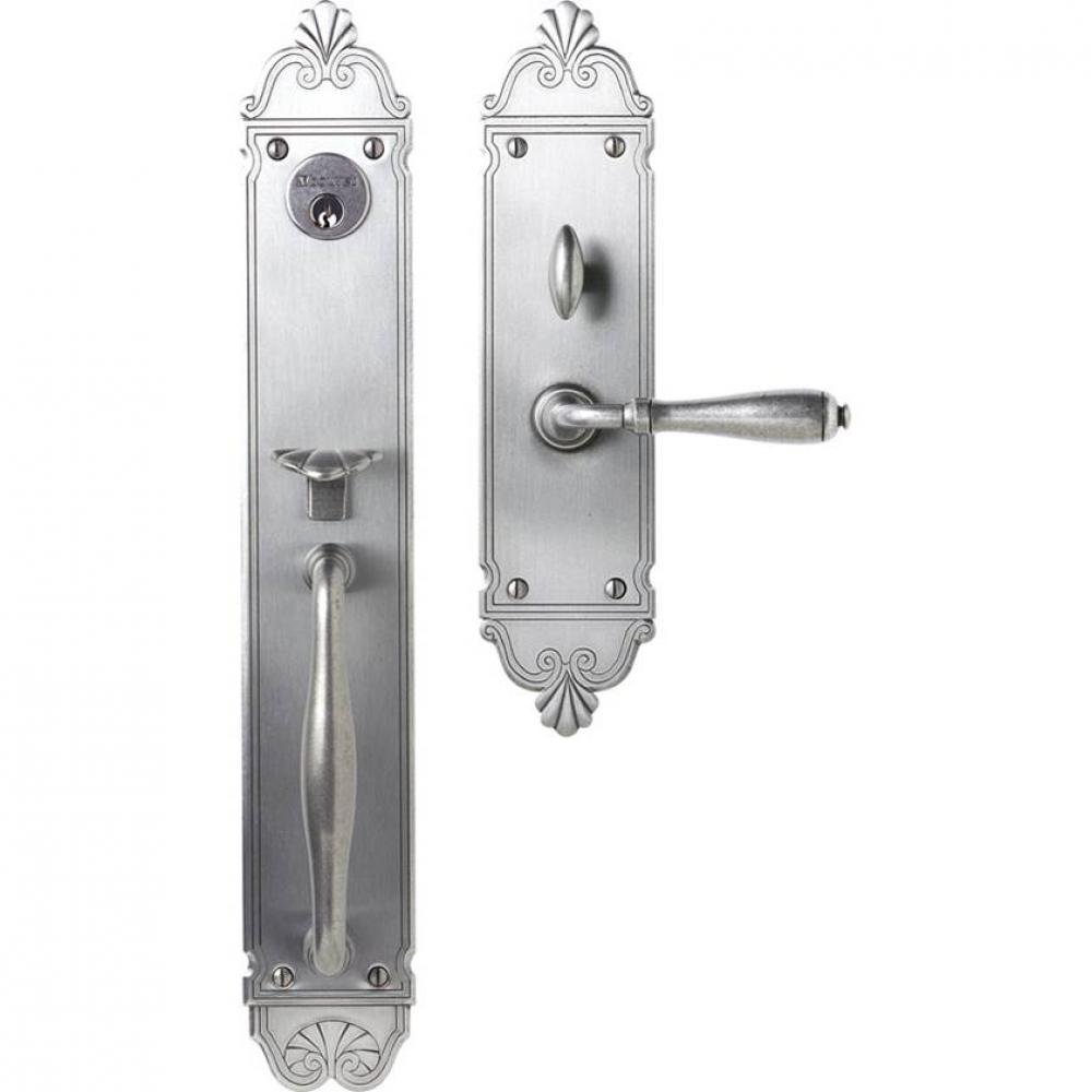 Mansart Entrance Handle Set - Complete single cylinder set for 2 1/4'' door