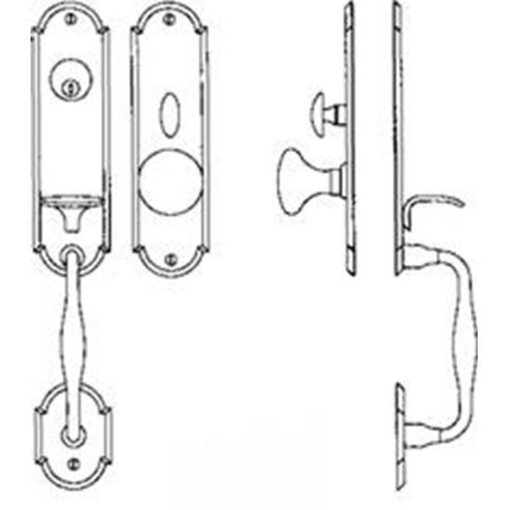 Entrance Handle Set - Complete single cylinder set for 2 1/4'' door