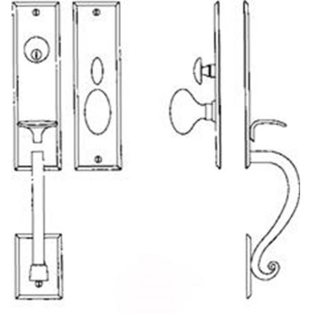 Entrance Handle Set - Complete single cylinder set for 1 3/4'' door