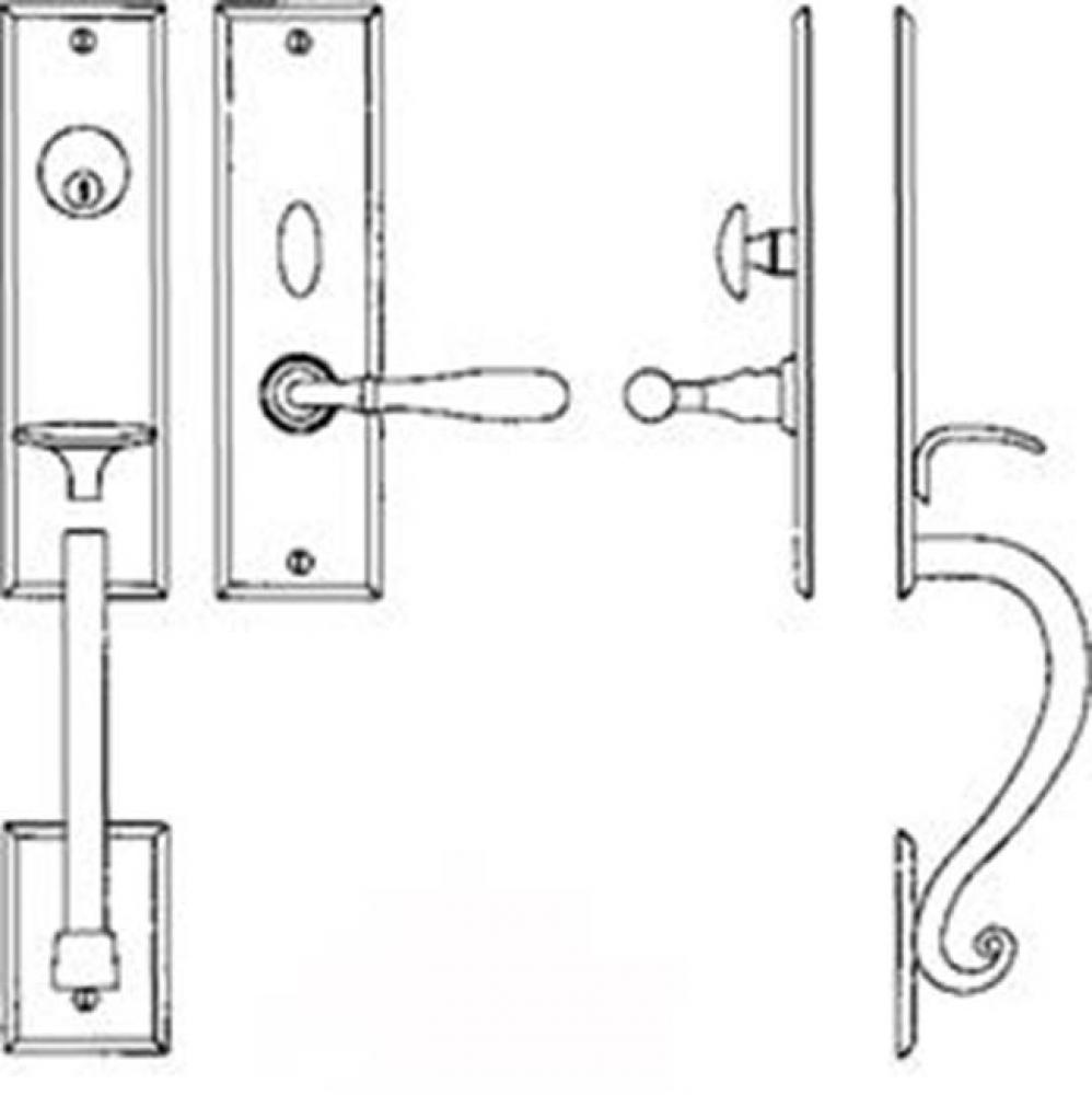 Entrance Handle Set - Complete single cylinder set for 1 3/4'' door