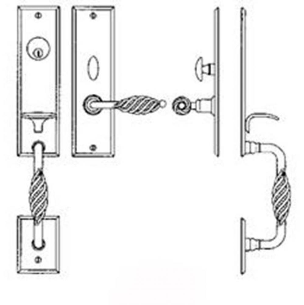 Entrance Handle Set - Complete single cylinder set for 2 1/4'' door