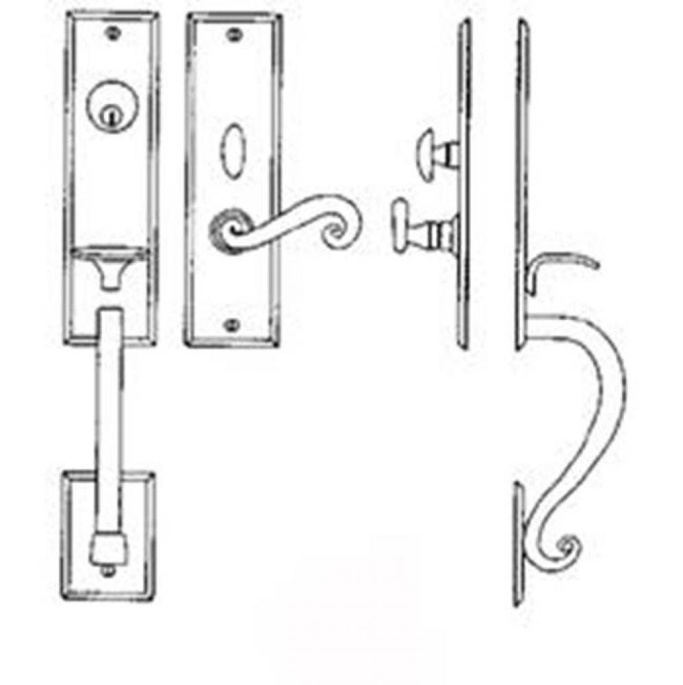 Entrance Handle Set - Complete single cylinder set for 2 1/4'' door