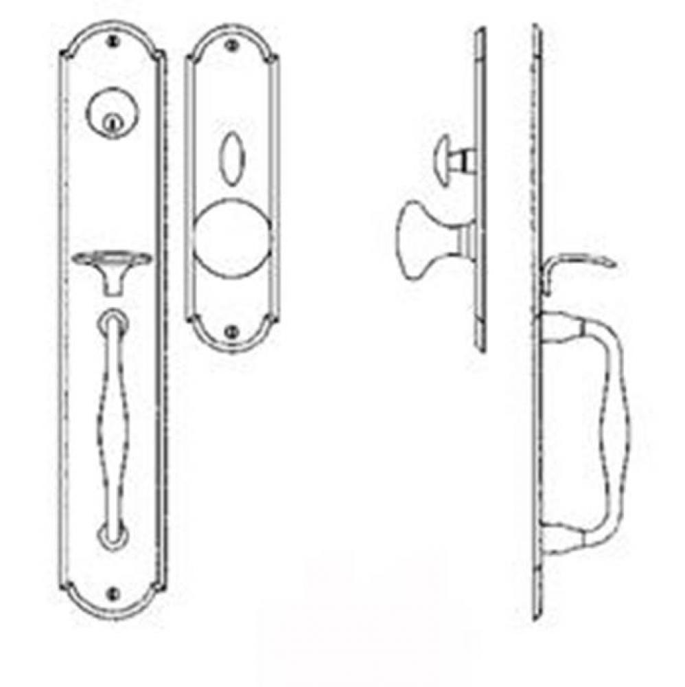 Entrance Handle Set - Complete single cylinder set for 2 1/4'' door