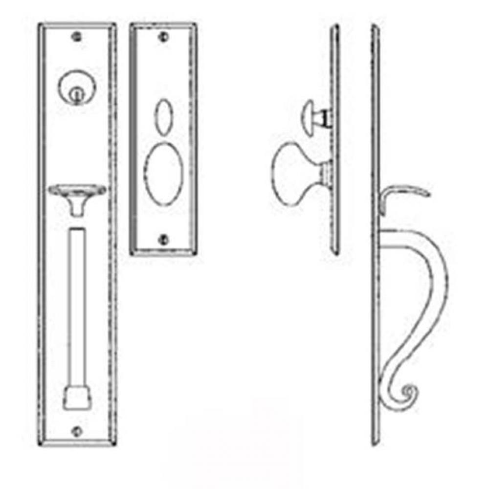 Entrance Handle Set - Complete single cylinder set for 2 1/4'' door