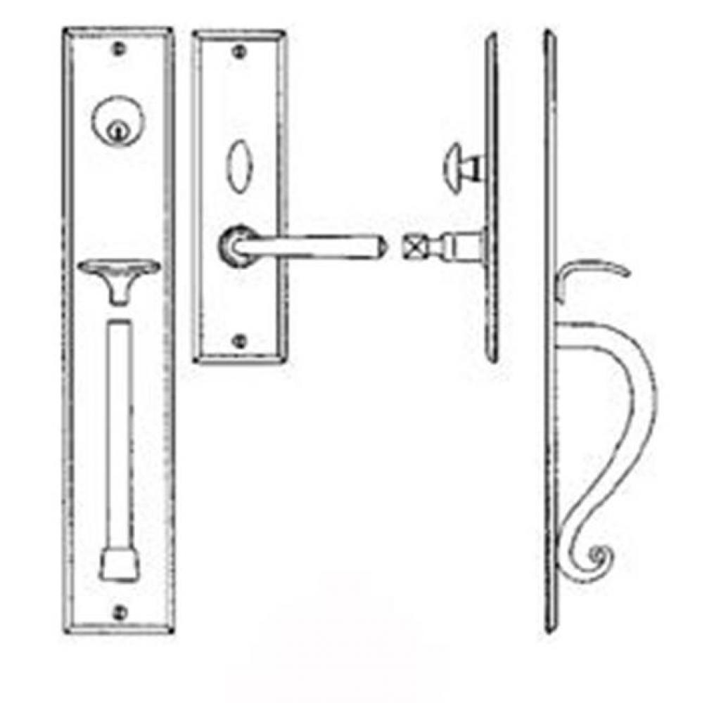 Entrance Handle Set - Complete single cylinder set for 2 1/4'' door