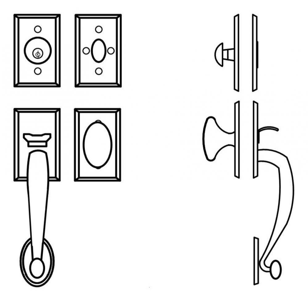 Tubular Entrance Handle Set - Complete single cylinder set for 1 3/4'' door