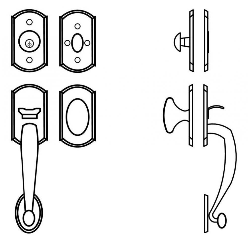 Tubular Entrance Handle Set - Complete full dummy set