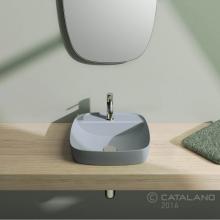 Catalano 42GRLXAS - GREEN LUX 42x42 BLUE  MATT BASIN WITH TAP TOP CENTRAL TAP