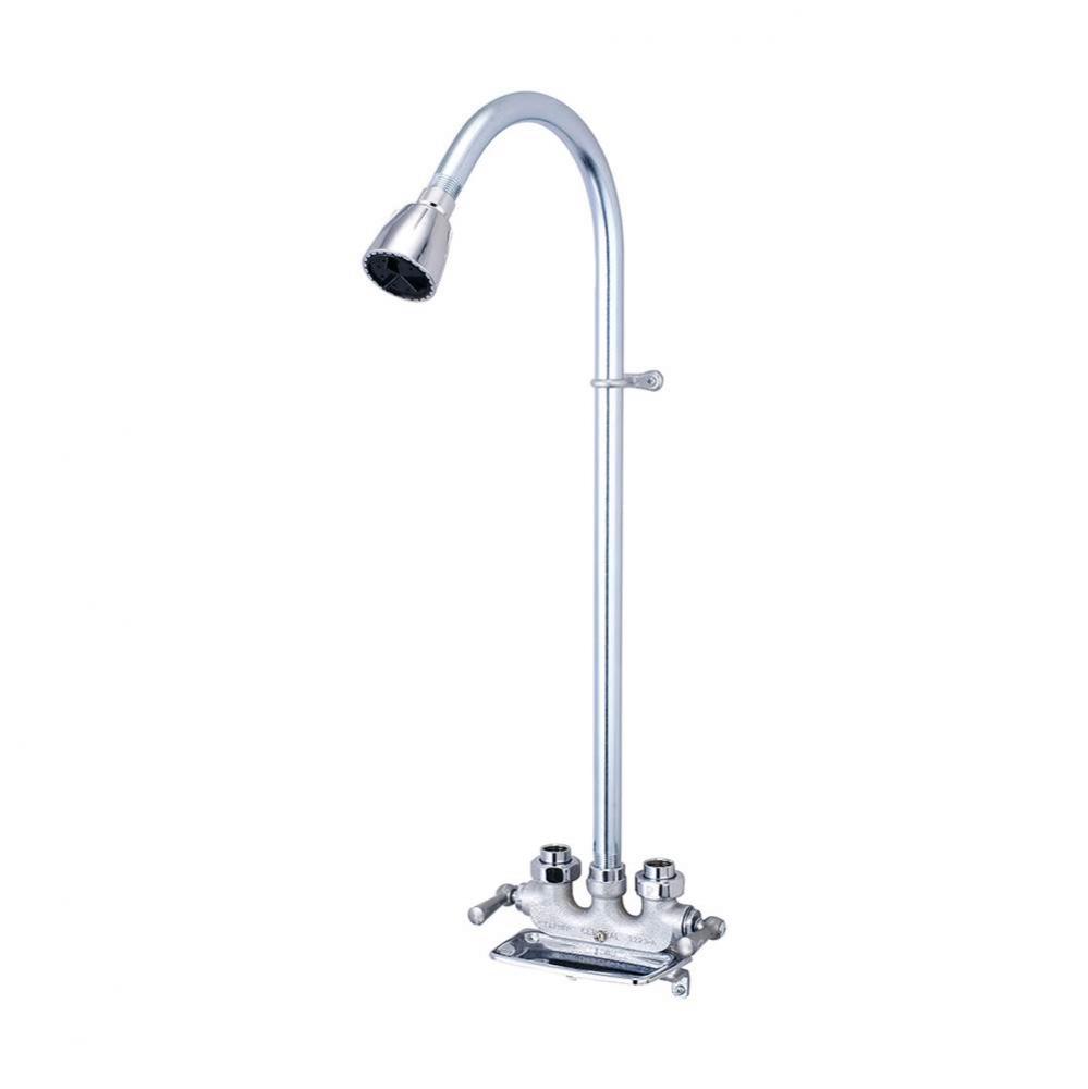 Shower-Utility Two Lvr Hdls 22-1/2'' Riser 1/2'' Combo Union Offset Legs-Rough