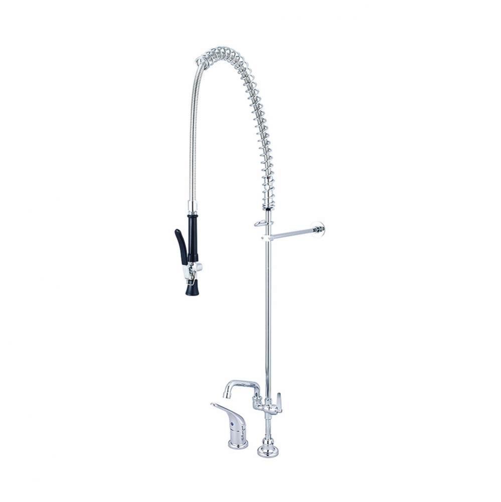 Pre-Rinse-Widespread Single Lvr Hdl Add-On Faucet 6'' Tube Spt Ceramic Cart-Pc