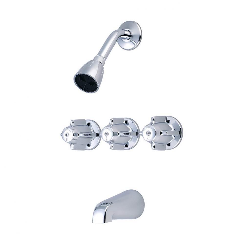 Tub & Shower-3 Canopy Hdl 1/2'' Direct Sweat 8'' Cntrs Shwr Head Combo Spt