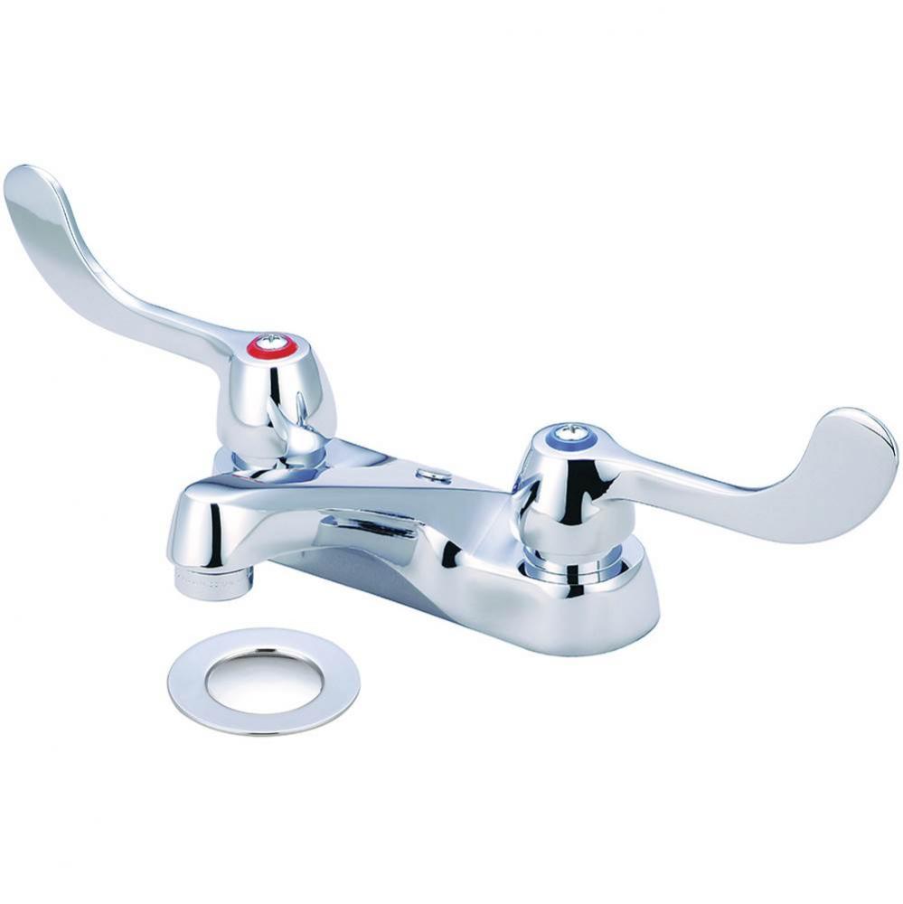 Lav-4'' Cntrs 4'' Wrist Hdl Ceramic Cart W/Brass Pop-Up Drain-Pc