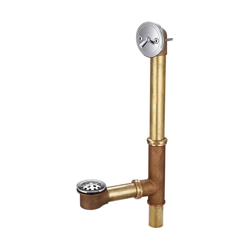 Bath Drain-Adjust. 14'' To 16'' Trip Lvr Heavy Pattern Brass Nuts 17 Gauge W/W