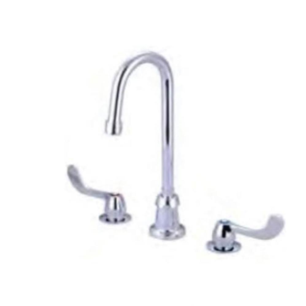 Kitchen-Widespread 4'' Wrist Hdl 8-1/16'' Gooseneck Rigid/Swivel Spt-Pc