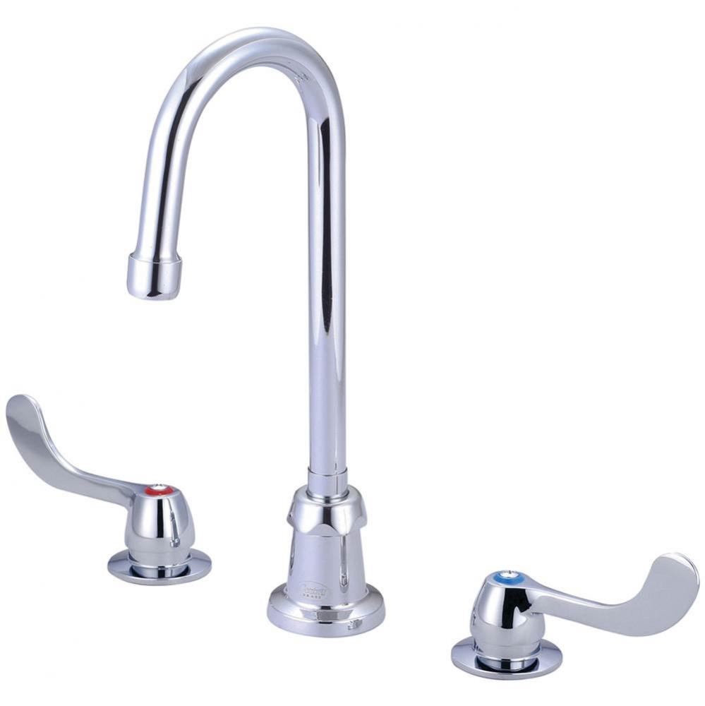 Kitchen-Widespread 4'' Wrist Hdl 4-3/32'' Gooseneck Rigid/Swivel Spt 0.5 Gpm-P