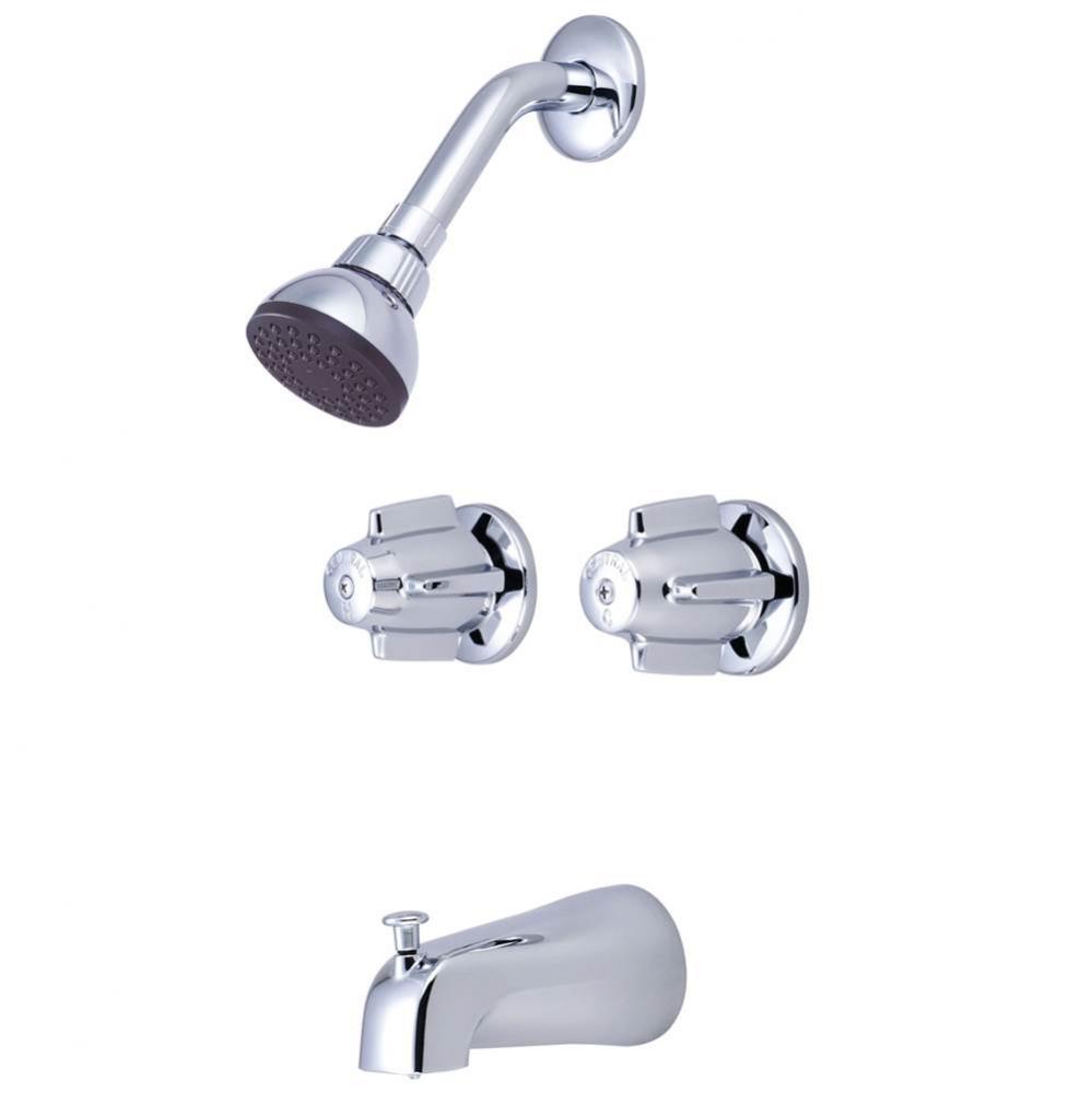 Tub & Shower-2 Canopy Hdl 1/2'' Combo Union 6'' Cntrs Shwrhead Combo Dvr S