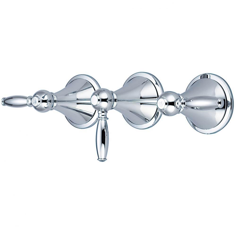 Tub & Shower Trim-3 Lvr Hdl & Escutcheon Cuttable Stem W/Nipple-Pc