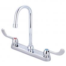 Central Brass 80122-ELS17 - Kitchen-Topmount 4'' Wrist Hdl 4-3/32'' Gooseneck Rigid/Swivel Spt Ceramic Car