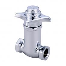 Central Brass 0331-3/8 - Selfclose-Straight Stop 4-Arm Hdl 3/8'' Inline-Pc