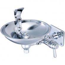 Central Brass 0366-HX8WB - Drinking-Wallmount Selfclose Lvr Hdl Brass Bowl 3/8'' Female W/Wall Brack-Pc