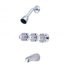 Central Brass 0968-Z - Tub & Shower-3 Canopy Hdl 1/2'' Combo Union 8'' Cntrs Shwrhead Combo Spt-P