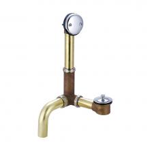 Central Brass 1645-S - Bath Drain-Adjust. 14'' To 16'' Lift & Turn Side Outlet-Pc