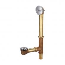 Central Brass 1665-WX - Bath Drain-Adjust. 14'' To 16'' Trip Lvr Heavy Pattern Brass Nuts 17 Gauge W/W