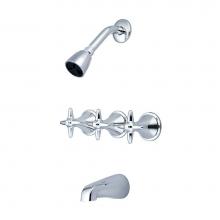 Central Brass 80868-C3 - Tub & Shower-3 Cross Hdl 1/2'' Direct Sweat 8'' Cntrs Shwrhead Brass Spt C