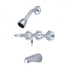 Central Brass 80868-L3 - Tub & Shower-3 Lvr Hdl 1/2'' Direct Sweat 8'' Cntrs Shwrhead Brass Spt Cer