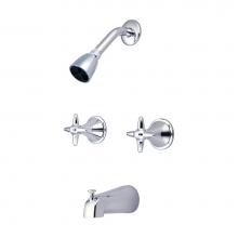 Central Brass 80897-C3 - Tub & Shower-2 Cross Hdl 1/2'' Direct Sweat 8'' Cntrs Shwrhead Combo Dvr S