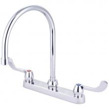 Central Brass 0122-ELS19 - Kitchen-Topmount 8'' Two 4'' Wrist Hdls 8-1/16'' Gooseneck Rigid/Swi