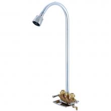 Central Brass 0477 - SHOWER-UTILITY TWO LVR HDLS 22-1/2'' RISER 1/2'' COMBO UNION OFFSET LEGS-ROUGH