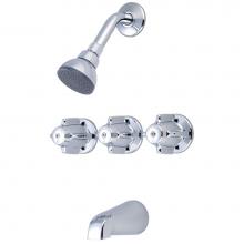 Central Brass 0868 - TUB & SHOWER-3 CANOPY HDL 1/2'' DIRECT SWEAT 8'' CNTRS SHWR HEAD BRASS SPT