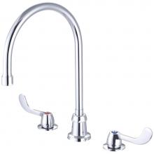 Central Brass 1172-ELS19 - Kitchen-Widespread 4'' Wrist Hdl 8-1/16'' Gooseneck Rigid/Swivel Spt-Pc