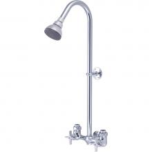 Central Brass 1379 - Shower-Exposed 6'' Cntrs 4-Arm Hdl 1/2'' Combo Union 22-1/2'' Riser