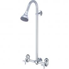 Central Brass 1380 - Shower-Exposed 8'' Cntrs 4-Arm Hdl 1/2'' Combo Union 22-1/2'' Riser