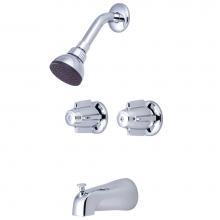 Central Brass 6076 - Tub & Shower-2 Canopy Hdl 1/2'' Combo Union 6'' Cntrs Shwrhead Combo Dvr S